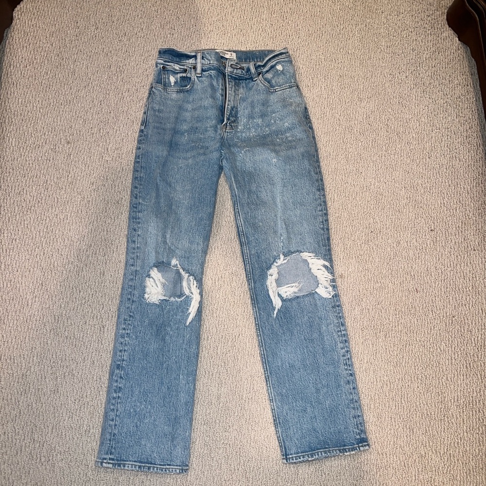 Classic Blue Distressed Men's Jeans
